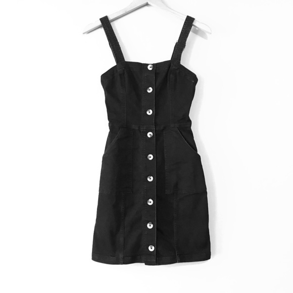 black denim jumper dress